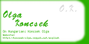 olga koncsek business card